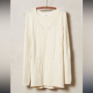 Anthropologie sparrow cream cable knit sweater tunic